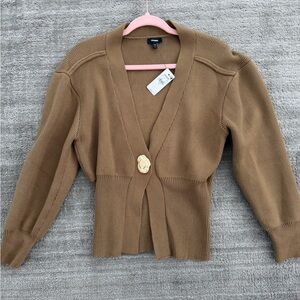 Never worn Express Tan Knit Cardigan with Decorative Button